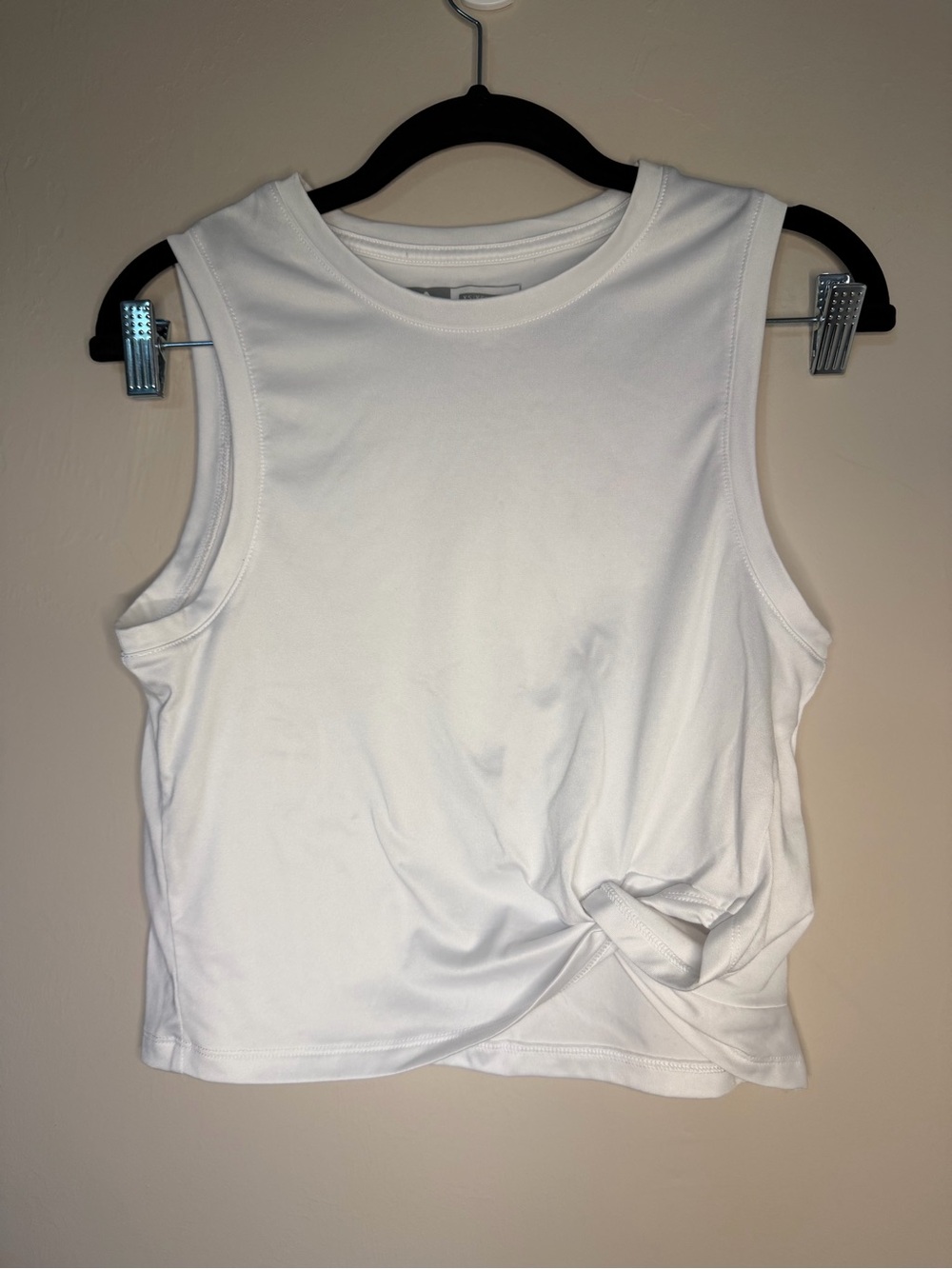 Women’s White Twist-Knot Tank Top